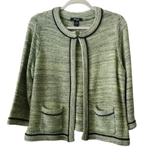 Style & Co LETTRE DMOUR Open Jacket Blazer Gold Metallic Threads 12W Multicolor